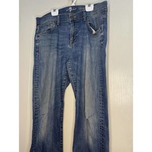 7 For All Mankind Jeans Carsen Mens Size 34 Blue Stretch Denim Distressed
